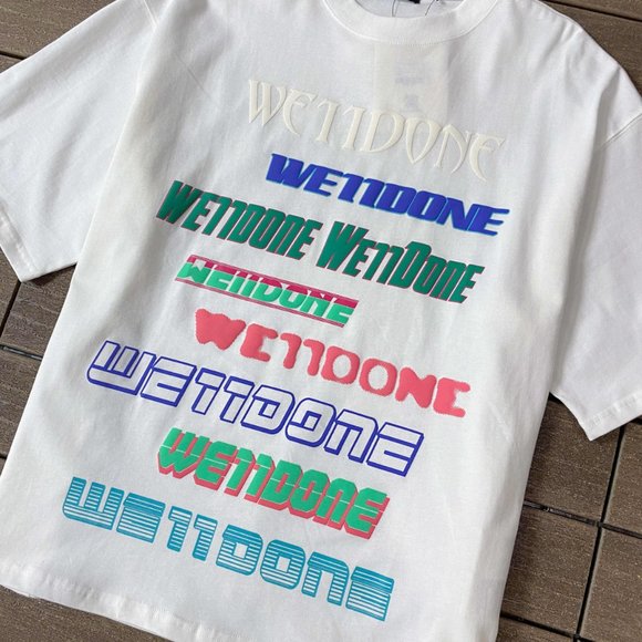 We11 Done Colorful Large Letter Logo Print T Shirt in White - Picture 4 of 11